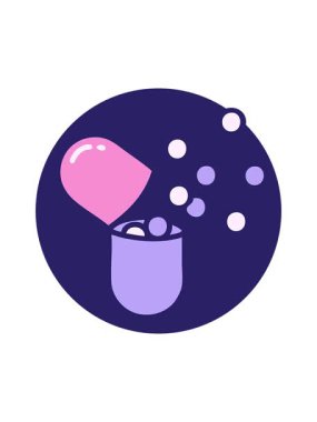 Açık tıbbi kapsül hapı ikonunun hareketli canlandırması