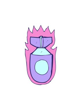 Dikkat çekici bomba çizimi canlandırması