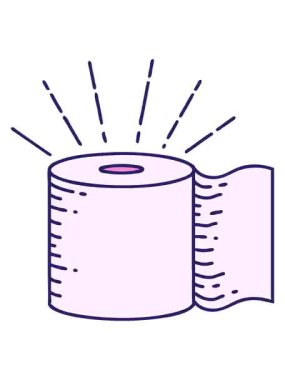 Geleneksel dövme stili tuvalet kağıdının titreşimli animasyonu