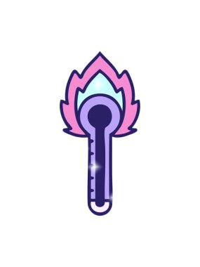 Bir cam termometrenin çizgi filminin ışıltı etkisi