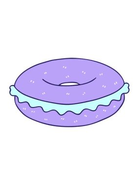 El çiziminin hareketli animasyonunu oynat. Çizgili simit.