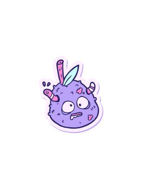 Eski bir armut çizgi filminin çıkartmasının satış animasyonu