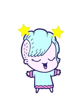 dönen yıldızlar mutlu çizgi film kızlarının animasyonu