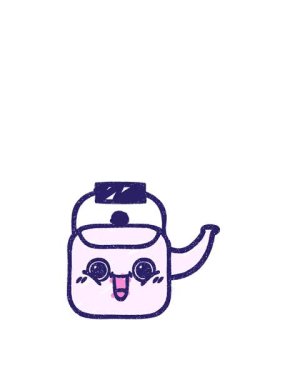 Bir Kettle Tebeşir Çiziminin zıplama hareketi animasyonu