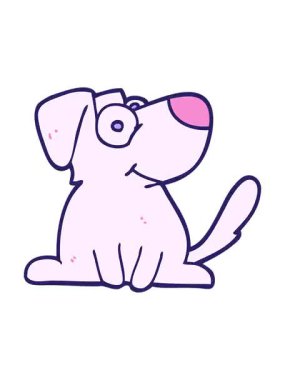 Titrek hareket animasyonu çizilmiş bir el karalama tarzı mutlu bir köpek.