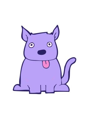 Çizgi film köpeğinin dilinin hareketli animasyonu