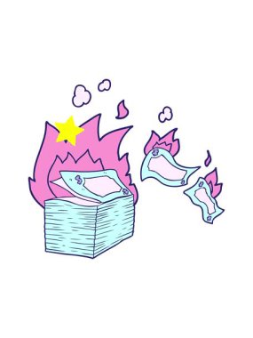 Parlayan yıldızlar, yanan para çizgi filminin animasyonunu etkiler.