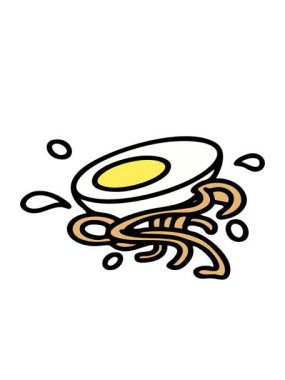 Erişte ve yumurtanın erişte bileşenlerinin hareketli animasyonu