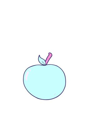 Çizgi film elma görüntüsünün animasyonunu büyütüyorum