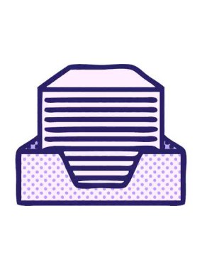 Bir yığın ofis kağıdının çizgi roman tarzı karikatürünün efekt animasyonunu göster