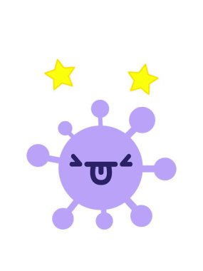 dönen yıldızlar kızgın bir virüsün animasyonu