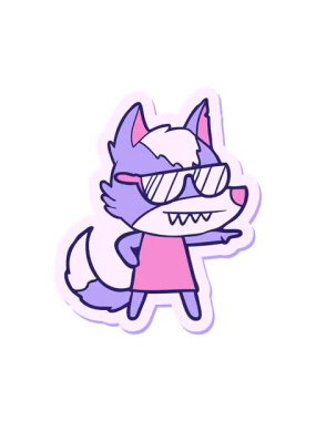 Havalı bir kurt kızın çıkartmasının titreşimli hareketi.