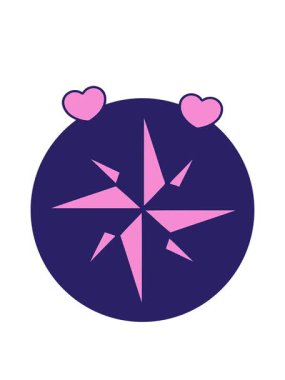 dönen kalp animasyonu eski ikonik dövme stili bir yıldızın görüntüsü