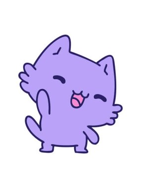 Sevimli, mutlu bir kedinin titreşimli animasyonu.