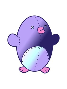 Oyuncak penguen çizgi filminin hareketli animasyonu