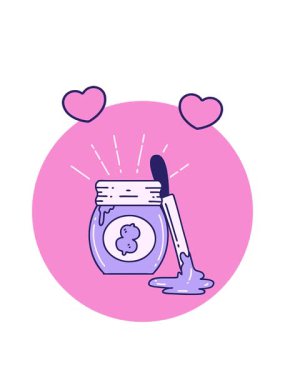 Dövme stili fıstık ezmesi ikonunun dönen kalp animasyonu