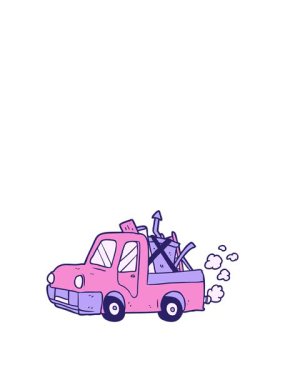 Hurda dolu eski bir kamyonun animasyonunu genişletiyorum.