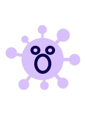 şok olmuş virüs simgesinin neon ışık efekti canlandırması