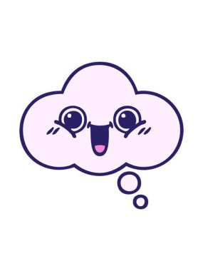 Bir düşünce baloncuğunun karikatürünün basınçlı canlandırması