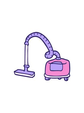 Dikkat çekici el çizimi çizgi film süpürgesi animasyonu.