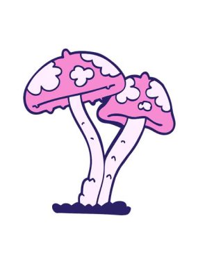 Bir mantarın çiziminin titreşimli hareket animasyonu