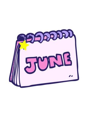 Parıldayan yıldızlar, Haziran ayını gösteren karalama takviminin animasyonunu etkiler.