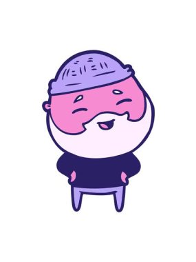 Mutlu sakallı adamın titreşimli animasyonu.