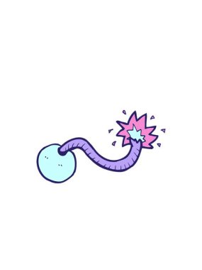 Çizgi film bombasının yanıp sönen radyal çizgileri