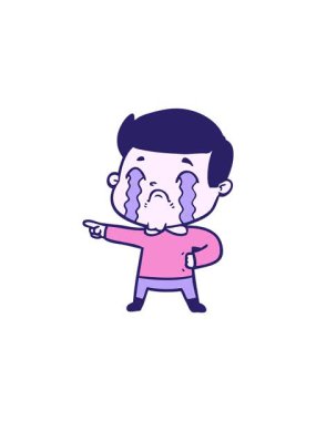 Çizgi filmdeki ağlayan adamın anlık satış animasyonu