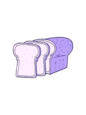 Çizgi film dilimlenmiş ekmeğin hareketli animasyonu