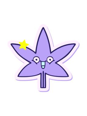 Parlayan yıldızlar marihuana yaprağının animasyonunu etkiler.