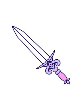 Bir hançer tasarımının neon ışık efekti canlandırması