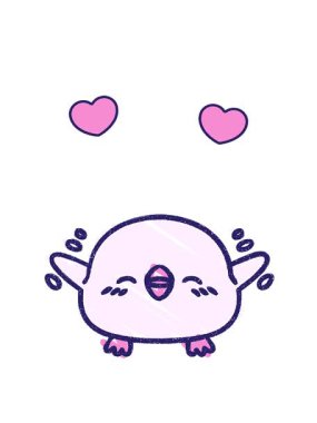 Tatlı Kuş Kelebekli Çizim 'in dönen kalp animasyonu