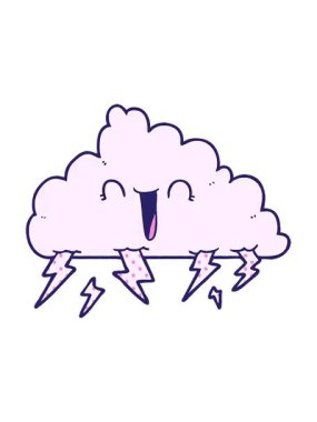 Bir gök gürültüsü bulutunun karikatürünün efekt canlandırması