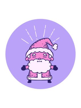 Dövme stili Noel Baba karakterinin basınçlı animasyonu