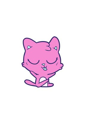 Kedi çizgi film çiziminin yanıp sönen radyal çizgileri