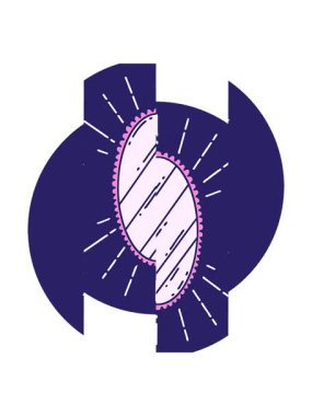 Dövme stili parlak aynanın bölünen hareketli animasyonu