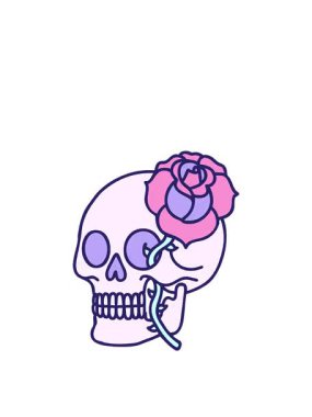 Bir kafatası ve gülün yükselişi ve yüzüşü