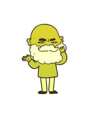 Kaş çatan sakallı çizgi film karakterinin renk değişimi