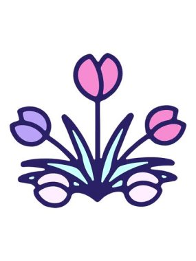 karikatür lale çiçek tasarımının animasyonunu bob ve duraklat