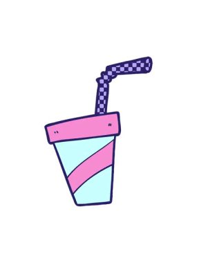 Karikatür soda içmenin hareketli animasyonu