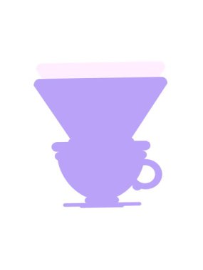 Filtreli kahve fincanının düz renkli bir çiziminin hareketli animasyonunu oynat