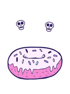 Çizgi film donatının kafatası animasyonu