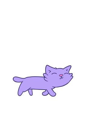 Çizgi film kedisinin eğlenceli bir çiziminin animasyonunu uzatıyorum.