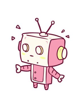 parlak renkli, şaşkın robotun sevimli çizgi filminin hareketli animasyonu