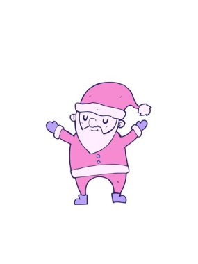 Radyal çizgiler yanıp sönüyor. Dans eden Noel Baba çizgi filminin animasyonu.