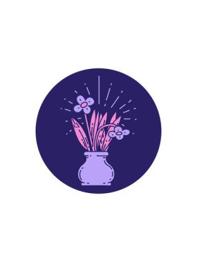 Satışlar, vazoda dövmeli çiçek ikonunun canlandırması