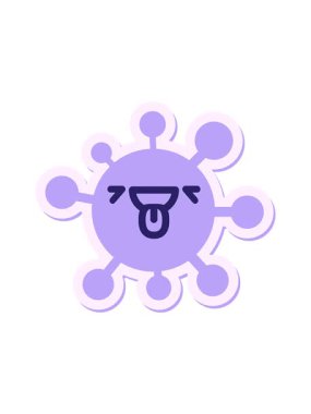 Mutlu soluyan virüs çıkartmasının dönen hareketli animasyonu