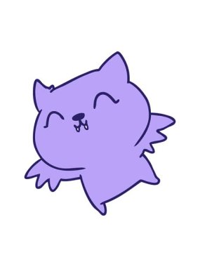 tatlı kawaii yarasasının el çiziminin hareketli animasyonu