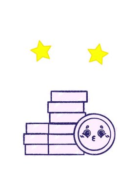 dönen yıldızlar Para Tebeşiri Çizimi